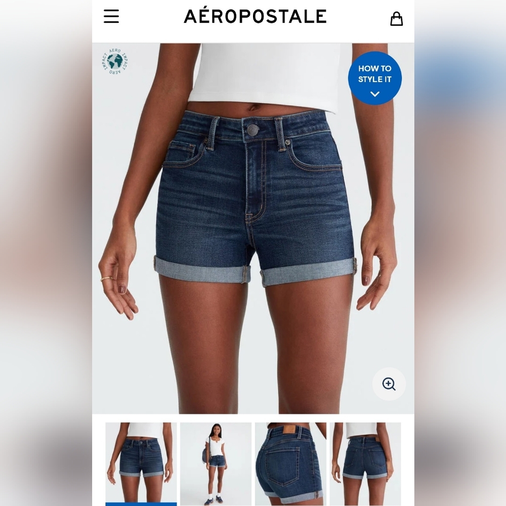Aeropostale Women's Blue Denim Shorts